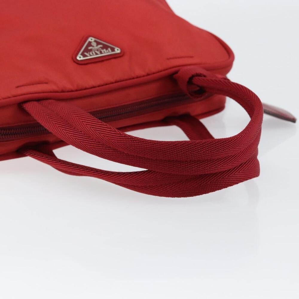 PRADA Hand Bag Nylon Red Silver Auth ep11558 - Picture 7 of 16